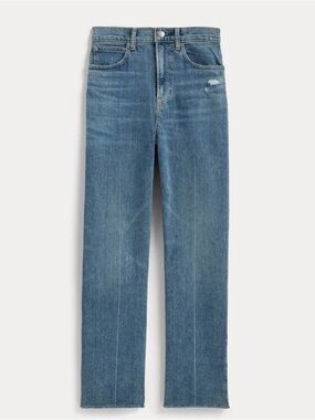 Everlane The Way High Jean 33 High Rise Straight Leg Organic Cotton Raw Hem $148